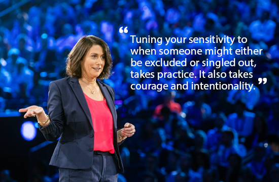 Tuning your sensitivity to when someone might either be excluded or singled out, takes practice. It also takes courage and intentionality.